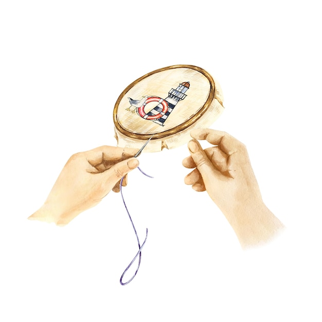 embroidery hands hoop